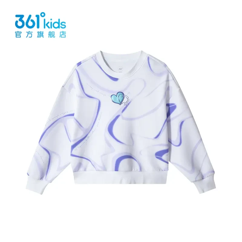 361°kids儿童2025年秋季女小童套头圆领长袖宽松卫衣K62433304