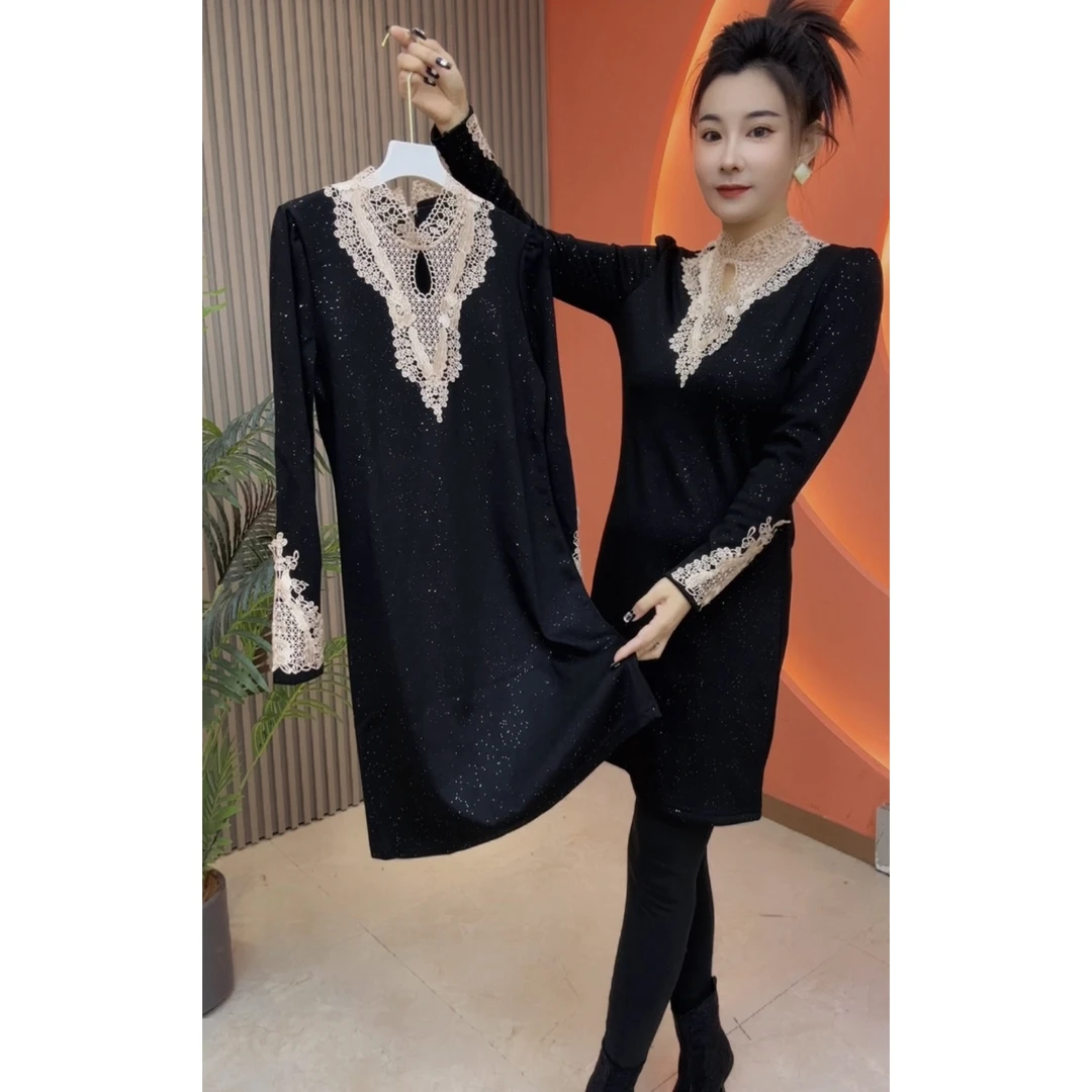 24091民族风旗袍收腰裙