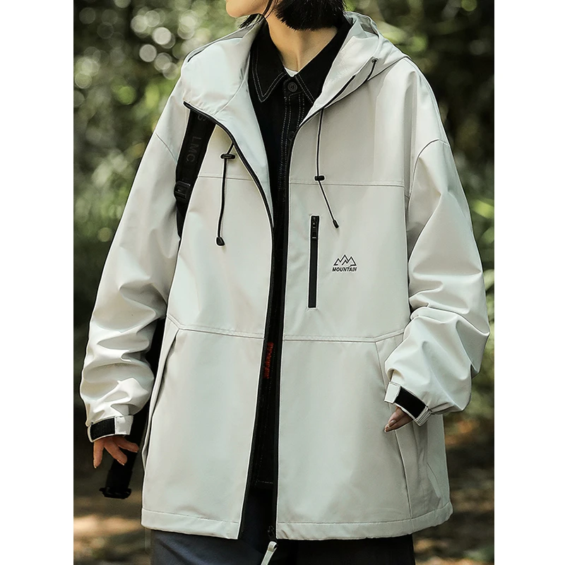 男女同款三防机能风登山服美式户外冲锋衣外套男防风夹克宽松软壳