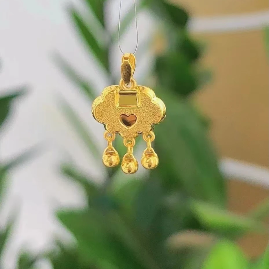 【梦金园】足金亿纯99999时尚精致网红心形锁骨金锁包