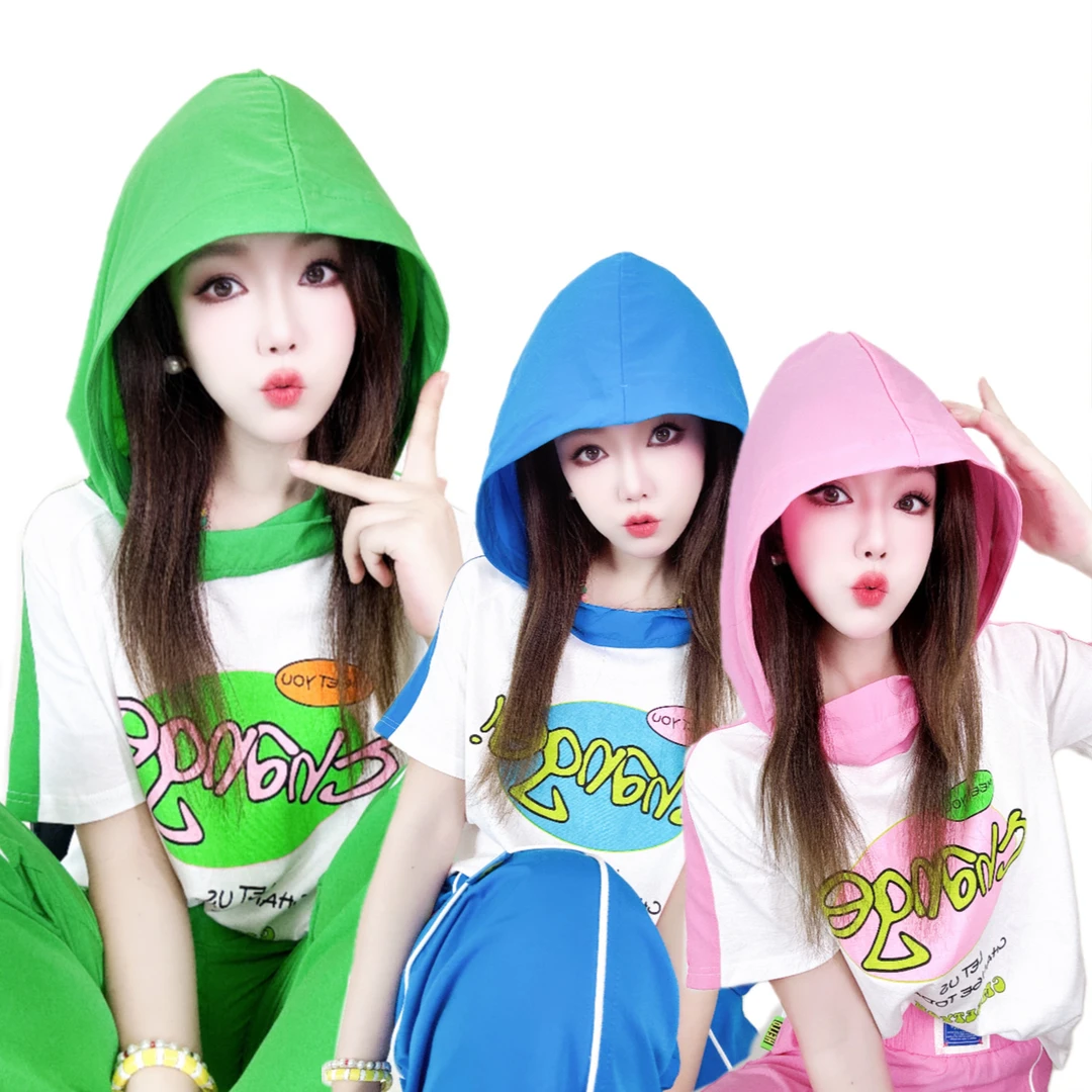 清仓A009夏装欧货宽松时尚休闲百搭显瘦洋气连帽纯棉短袖T恤女