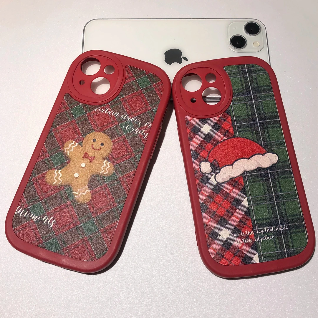 圣诞帽姜饼人适用苹果15Promax8可爱13创意14pro12小众防摔手机壳