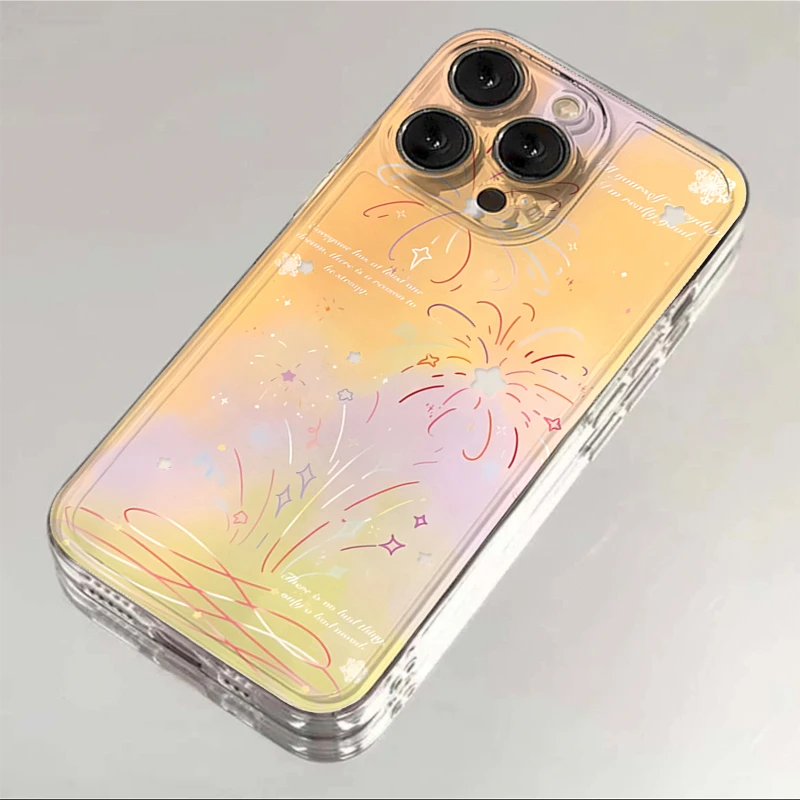 新年彩色烟花iPhone14手机壳15简约13/12/11苹果华为oppo小米vivo