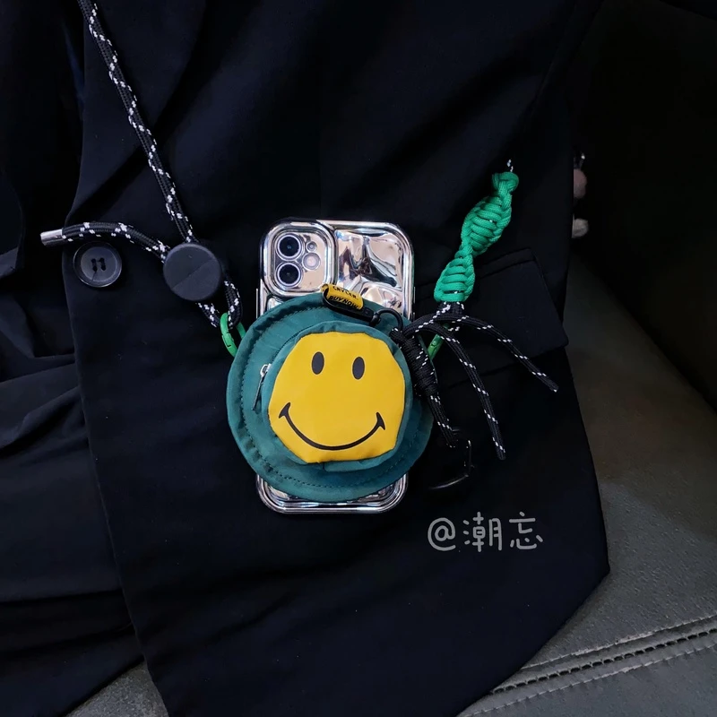 【钱包款背夹-不含壳】笑脸包手机背夹斜挎手机链不挑手机型号