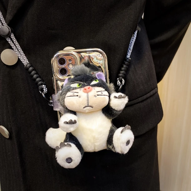 【手机背夹-不含壳】路西法手机背夹卡通斜挎手机链不挑手机型号