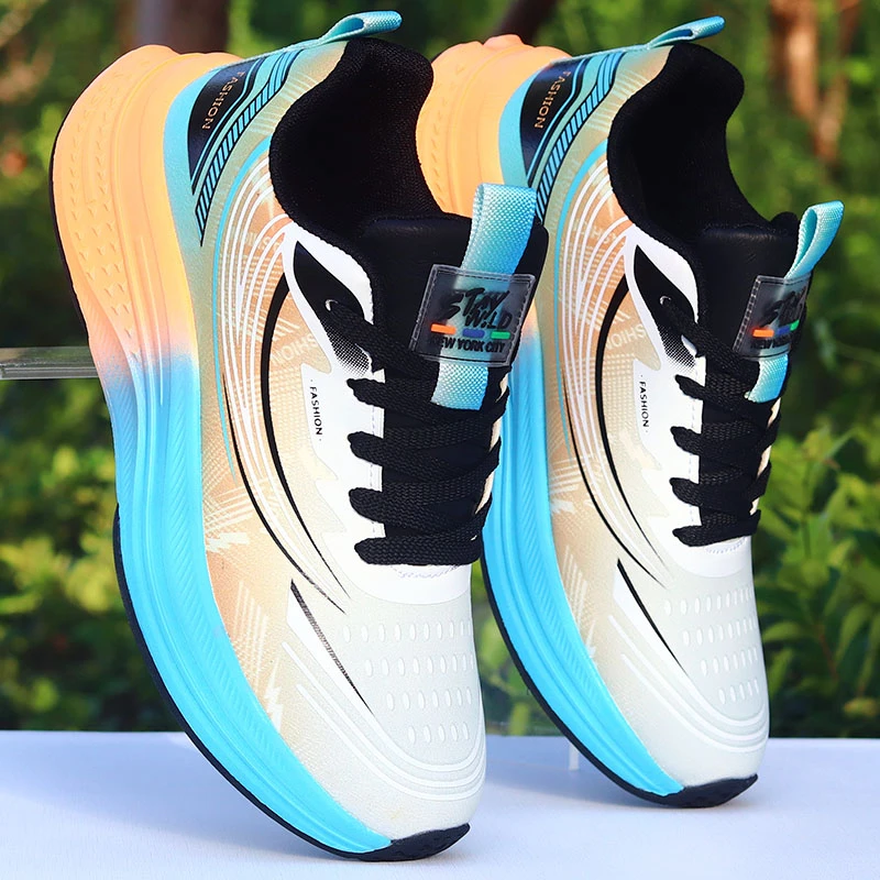 运动鞋男款秋季潮流皮面跑步鞋超轻软底球鞋回弹耐磨旅游鞋体育鞋