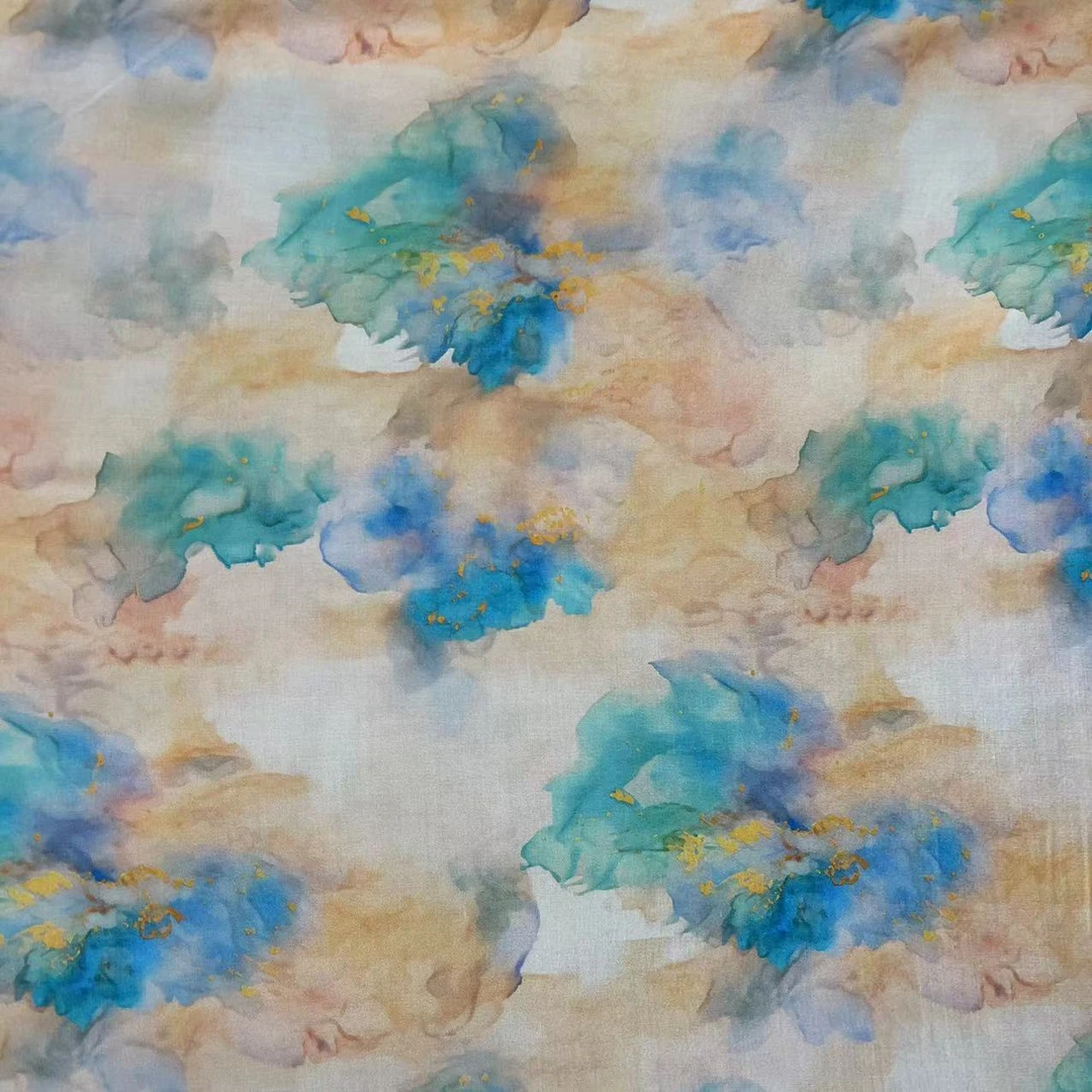 【绒兰】天丝木兰棉布料 244号  玉润冰清