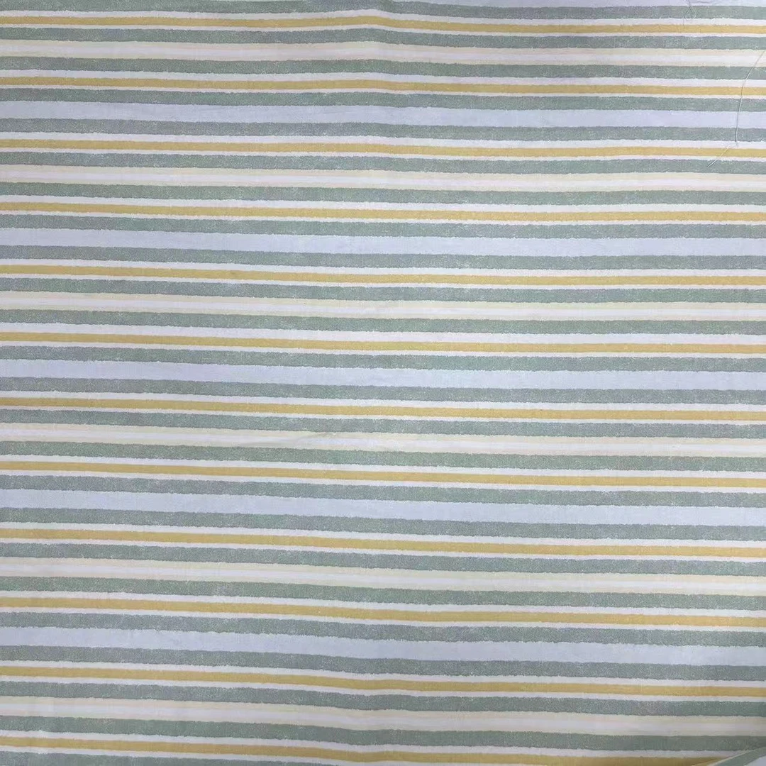 【绒兰】加宽秋冬全棉轻磨毛布料 05号 黄绿条