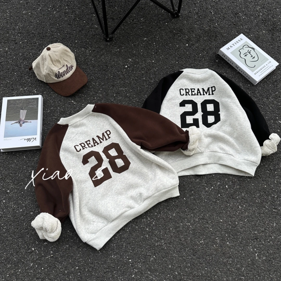 XB- A105  高货圆领插肩加绒卫衣