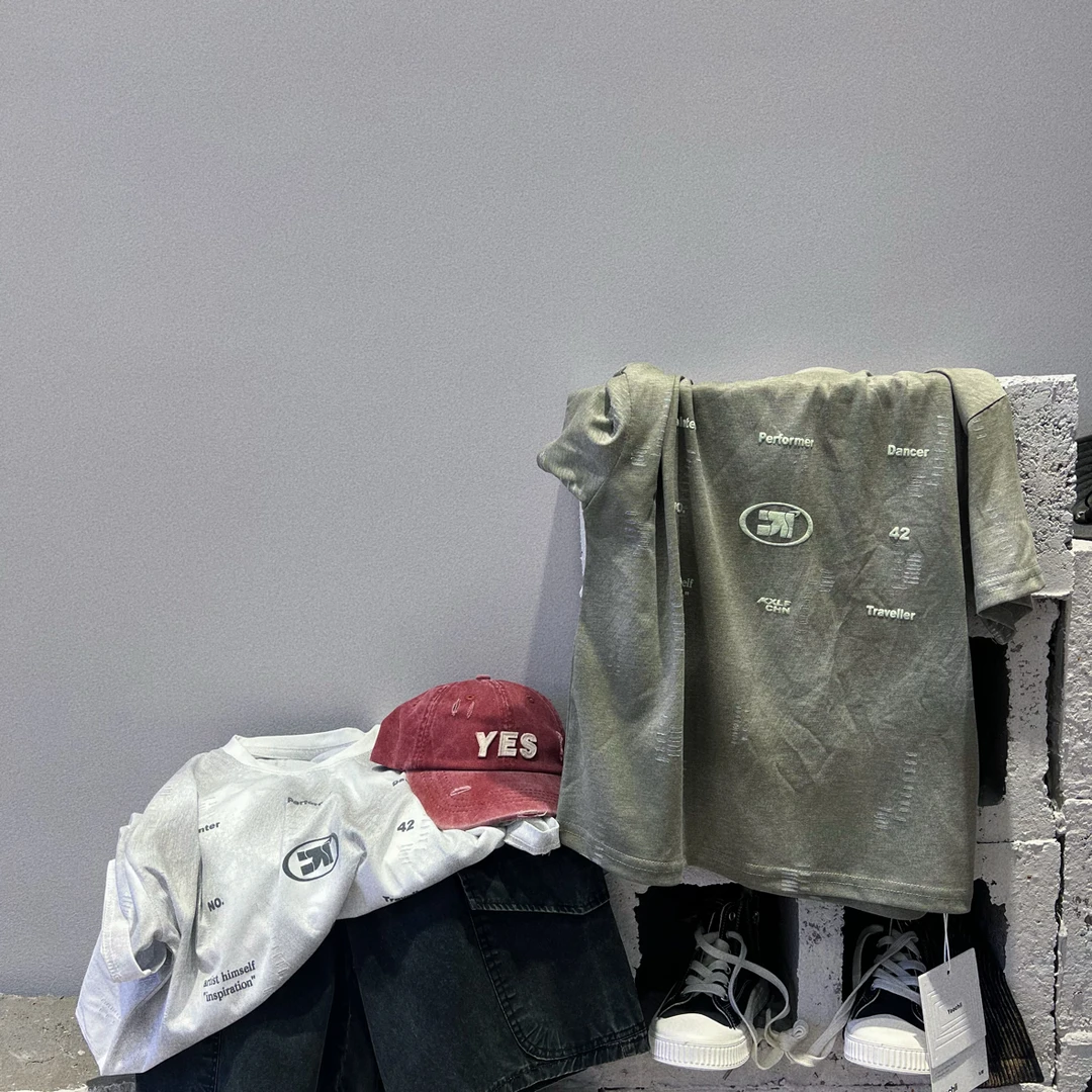 YC - 66106 高货百搭时尚洋气宽松复古短袖T恤