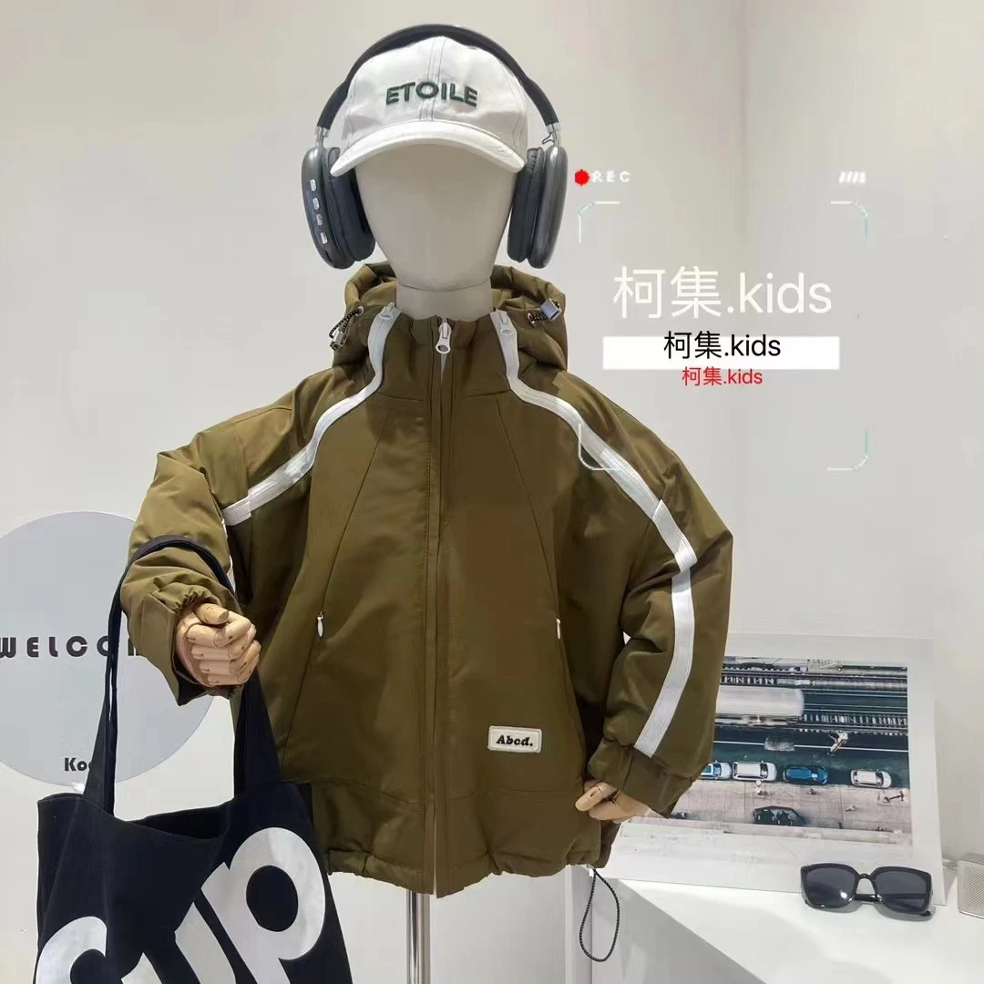 KG-4602 高货工装插肩拼条棉衣外套