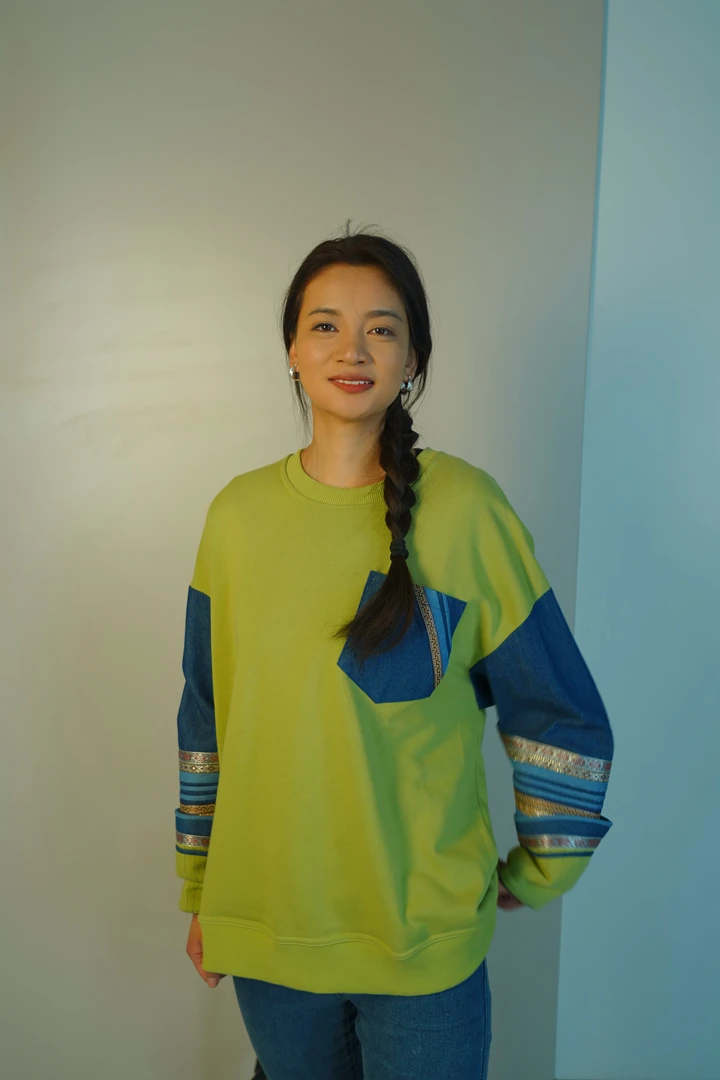 民族风卫衣黄色男女同款