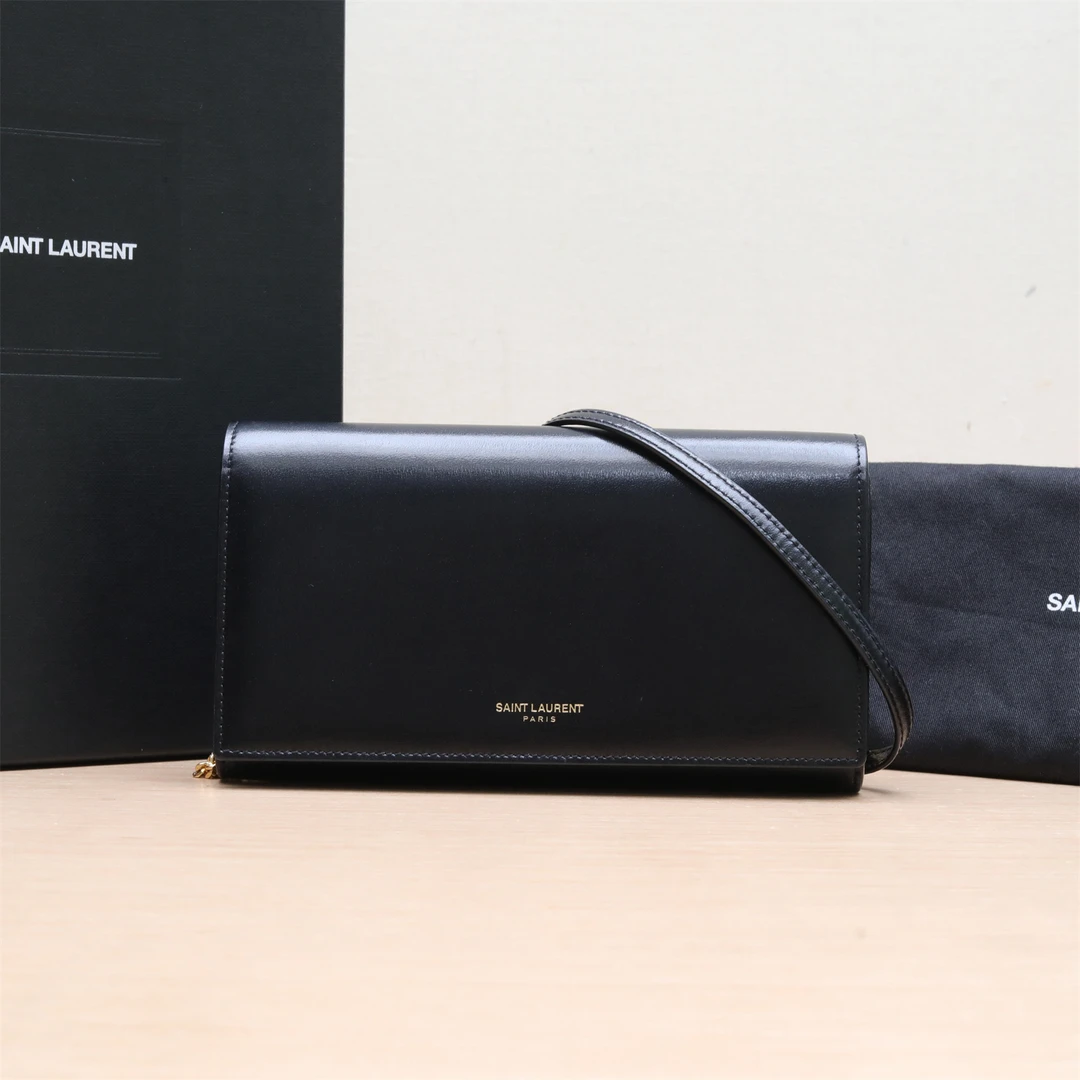 99新 YSL/圣罗兰 小花攀攀单肩包 黑色 皮革C 金扣