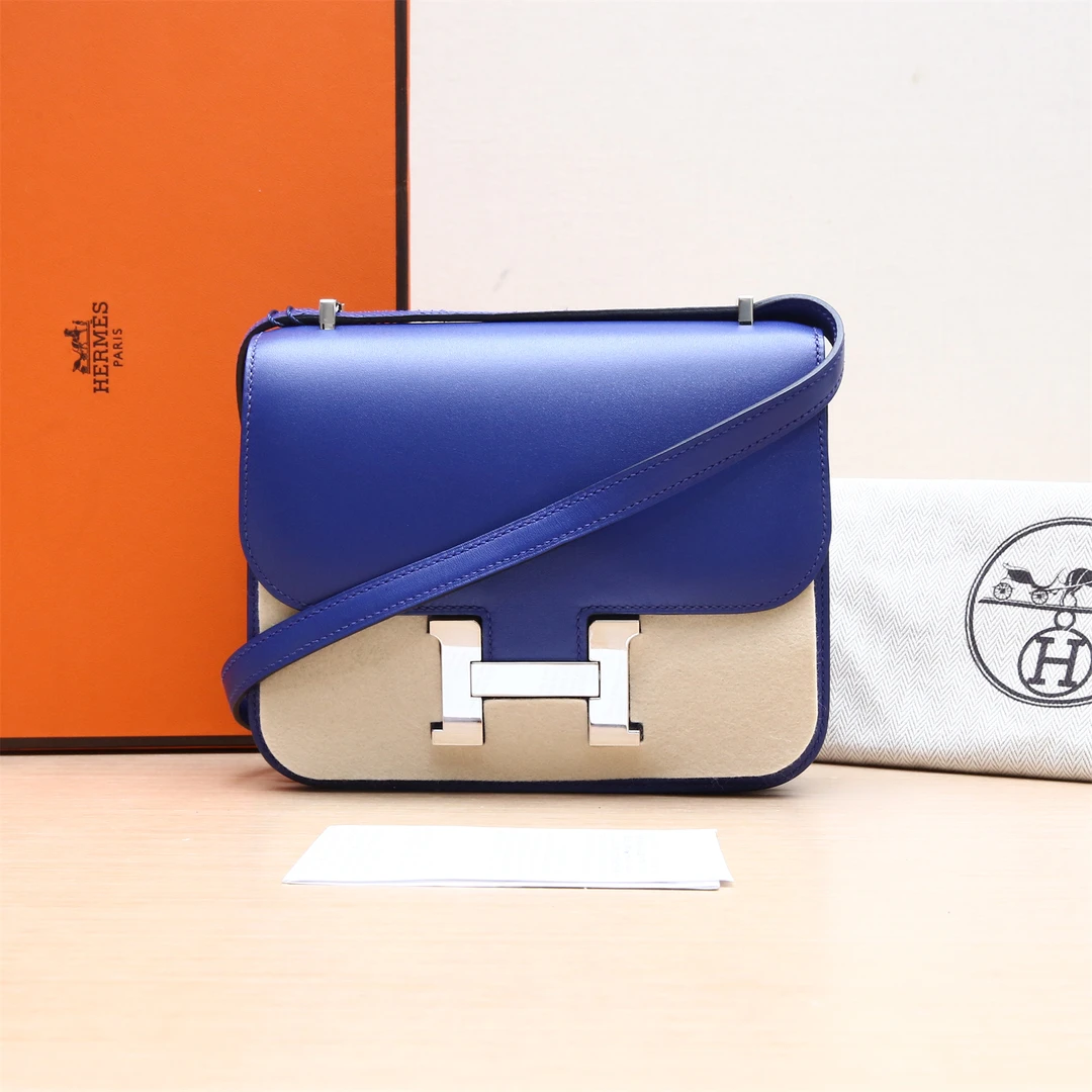 95新 Hermes/爱马仕 黑黑精选 P244276670 康康 19 7T电光蓝