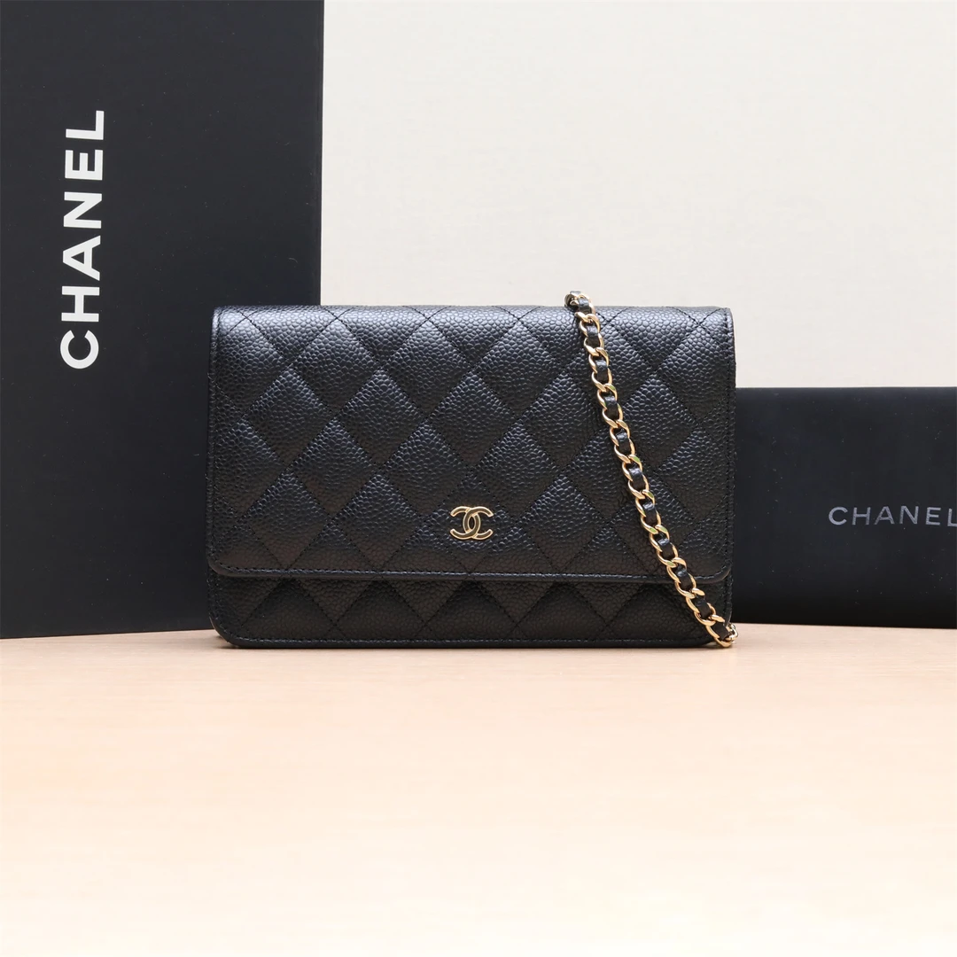 99新 Chanel/香奈儿 小花佳珊P224725999CF WOC 19cm 黑色