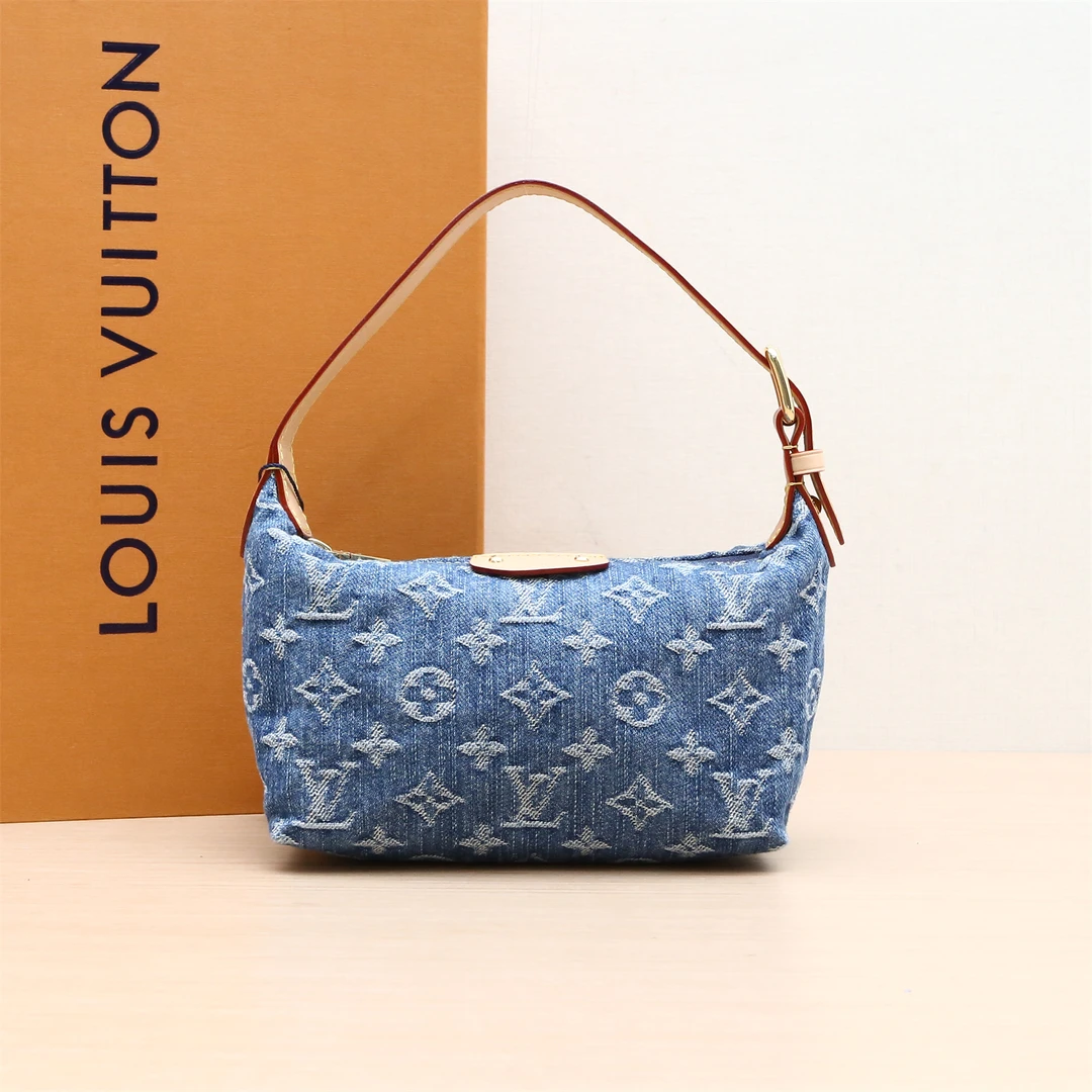 95新 LouisVuitton/路易威登 小花姑姑P234655378 饭盒包 牛仔蓝
