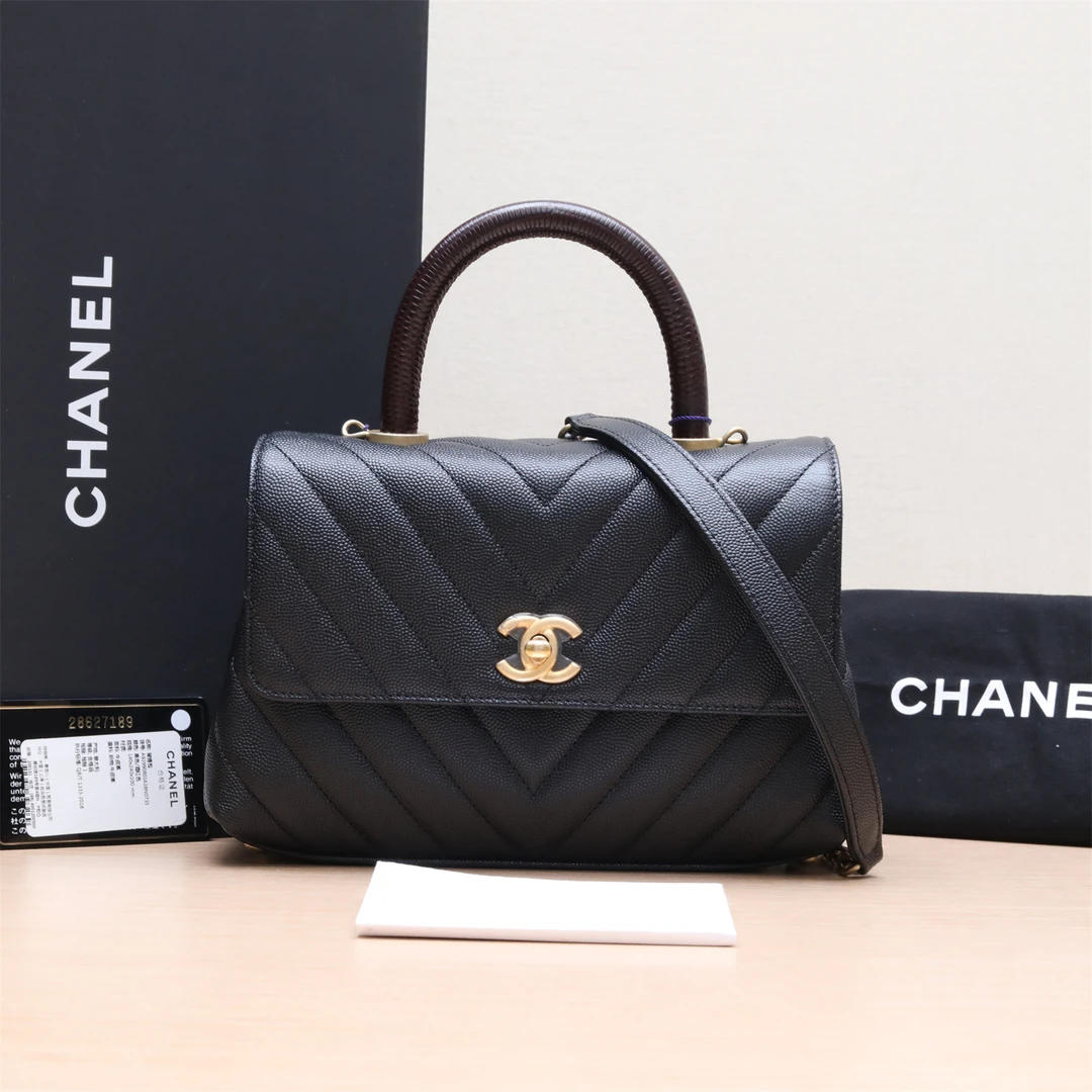 99新 Chanel/香奈儿 全款31699 拆 攀攀Coco Handle小号24V纹28开