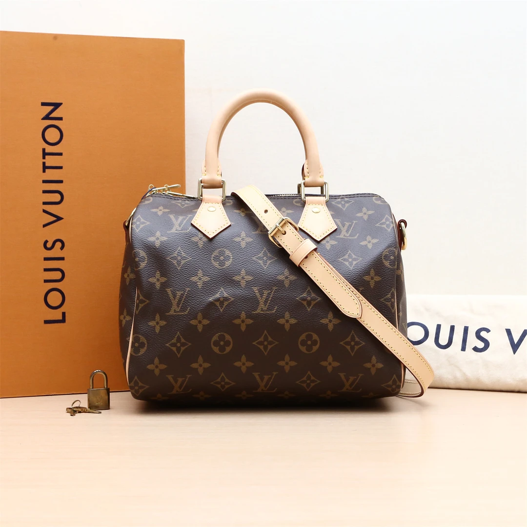 99新 LouisVuitton/路易威登 小花攀攀Speedy 25 配肩带 芯片