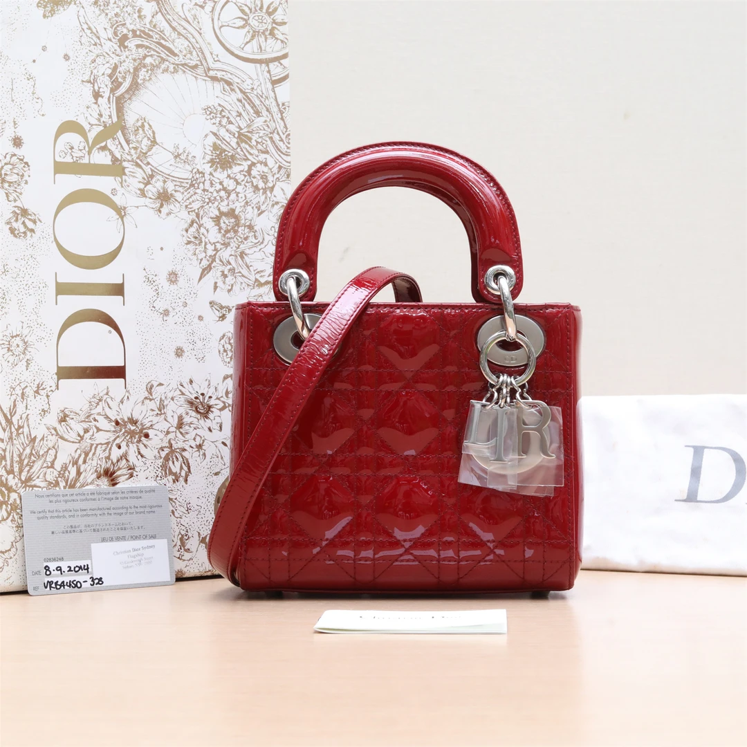 95新 DIOR/迪奥 活动黑黑 P244070046Lady Dior 戴妃包 三格