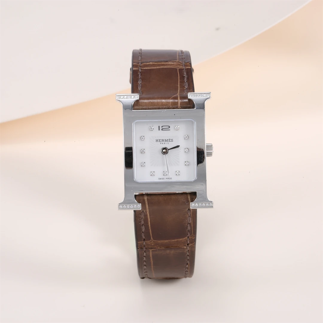 99新 Hermes/爱马仕 小花佳珊P224726258咖啡色表带 H腕表