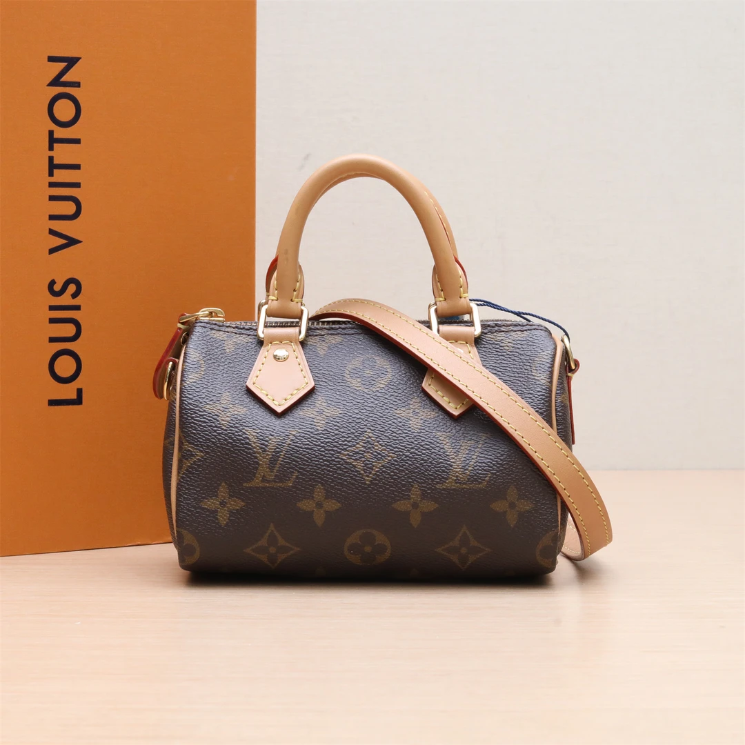 95新 LouisVuitton/路易威登 小花攀攀Speedy Nano 16 可拆卸肩带