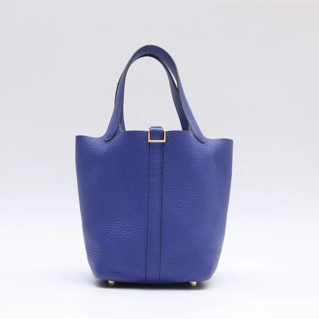 99新 Hermes/爱马仕 小花佳珊348426 18 菜篮子 7T电光蓝