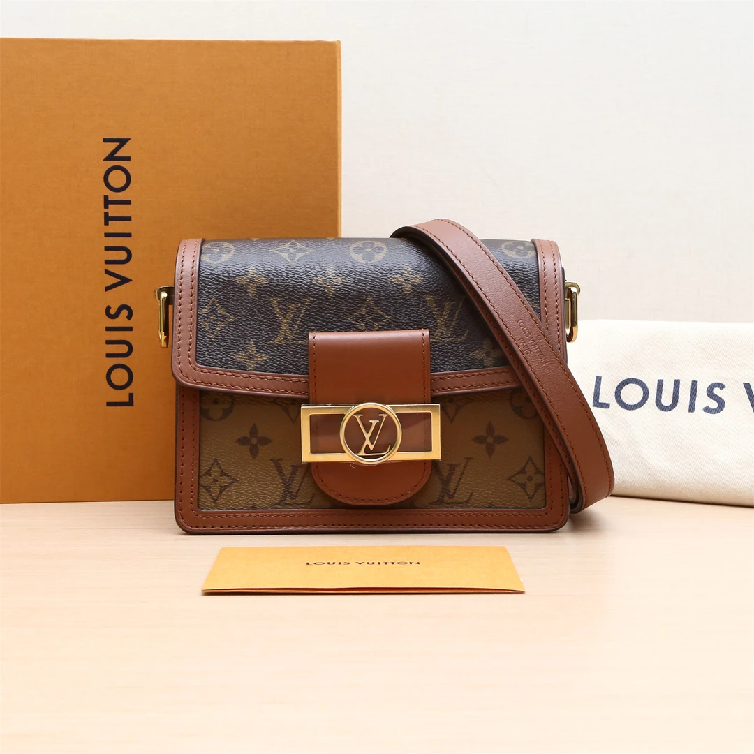 99新 LouisVuitton/路易威登 小花攀攀Dauphine达芙妮Mini 20老花