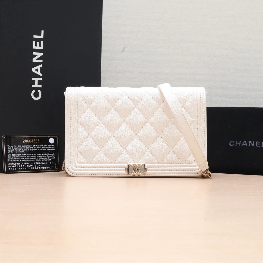 95新 Chanel/香奈儿 黑黑精选 143517Leboy WOC 荔枝皮 28开 包