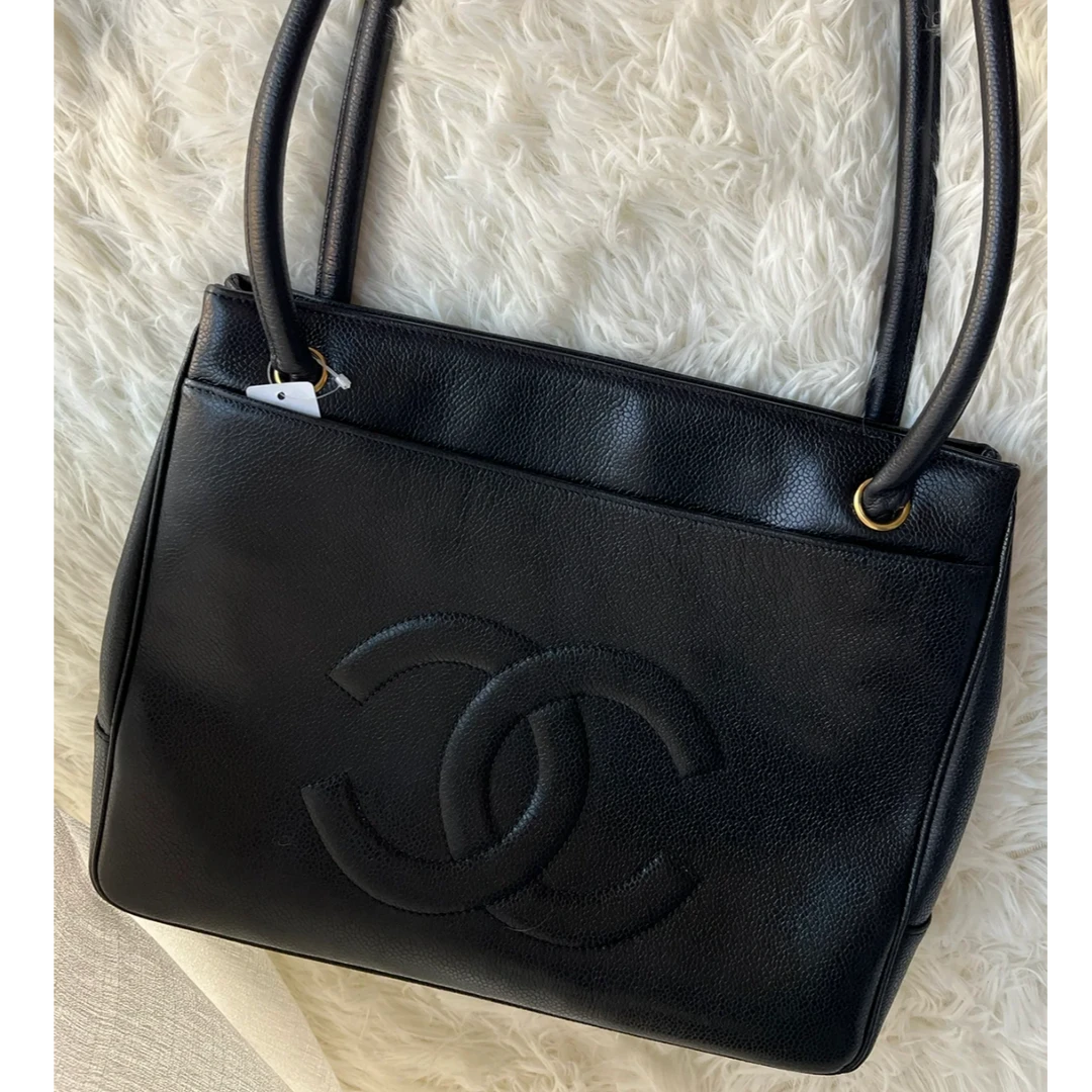 95新 Chanel/香奈儿 小花姑姑 P234967806中古托特 皮手柄 19开