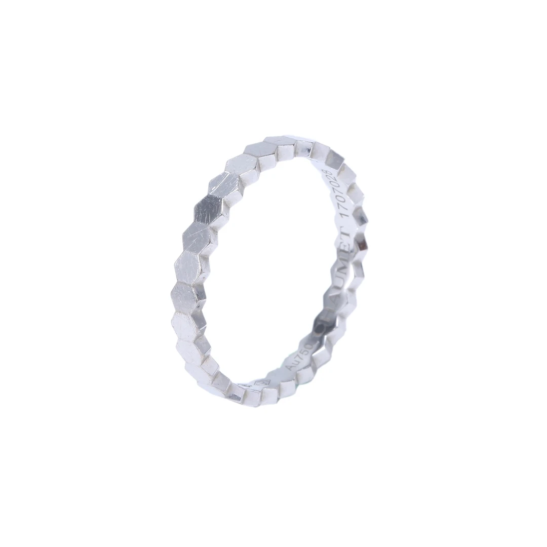 99新 Chaumet/尚美 小花6珊 BeeMyLove 蜂巢戒指 18k白金 51