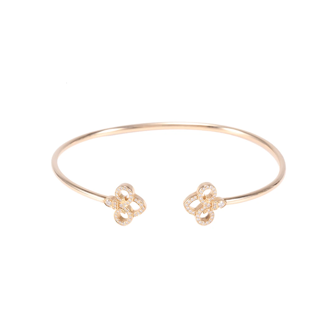99新 Tiffany & Co./蒂芙尼 小花佳珊 鸢尾花手镯 18K黄金 16号
