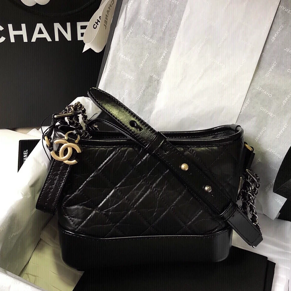 99新 Chanel/香奈儿 小花佳珊流浪 621988 小号 20cm 黑色包