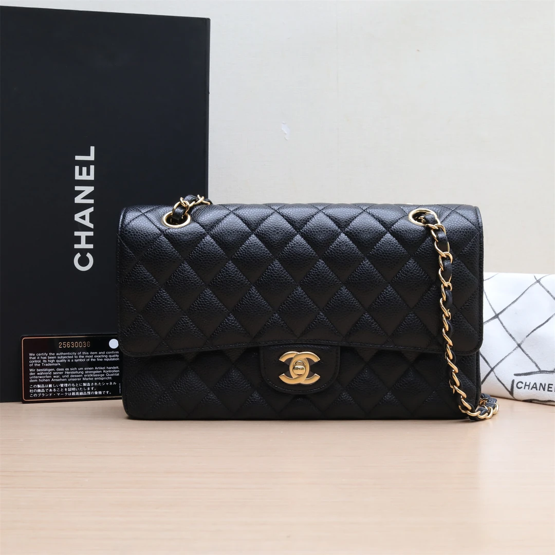 99新 Chanel/香奈儿 【33精选】827660 CF 口盖包 中号 黑色