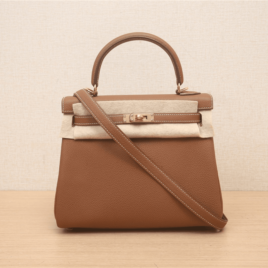 99新 Hermes/爱马仕 【33精选】863739 Kelly 25 37金棕色 手提包