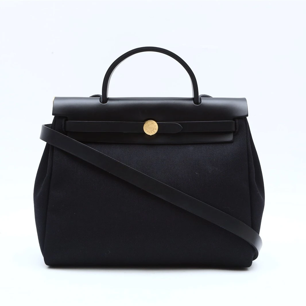 99新 Hermes/爱马仕 小花佳珊P234245084Herbag 31 89黑色