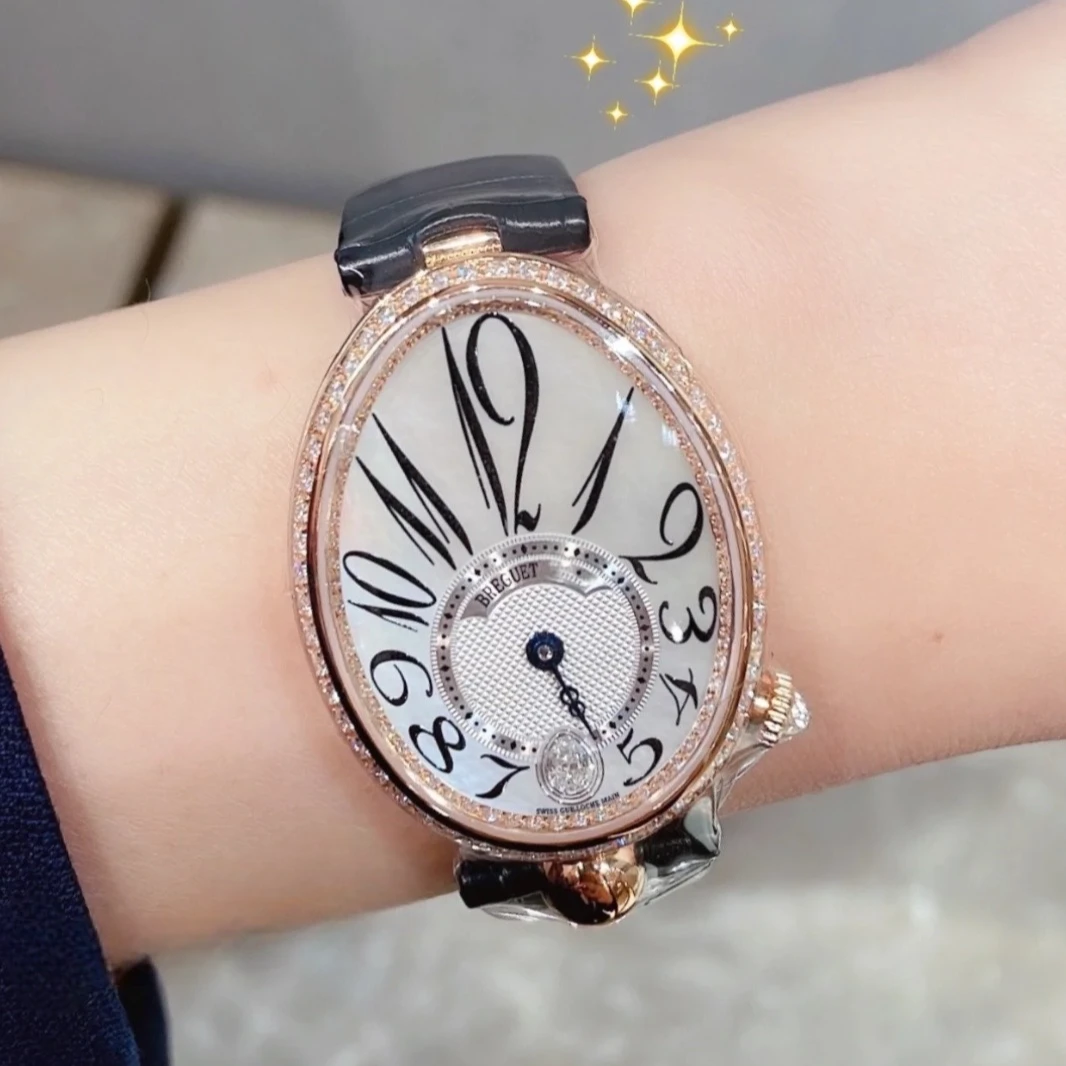 99新 BREGUET/宝玑 小花6珊 那不勒斯王后8918BR表玫瑰金原钻36.5