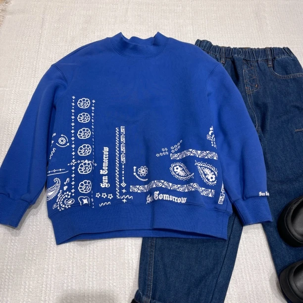 31288高端童装时尚百搭秋冬新品抓绒卫衣B16-4-3