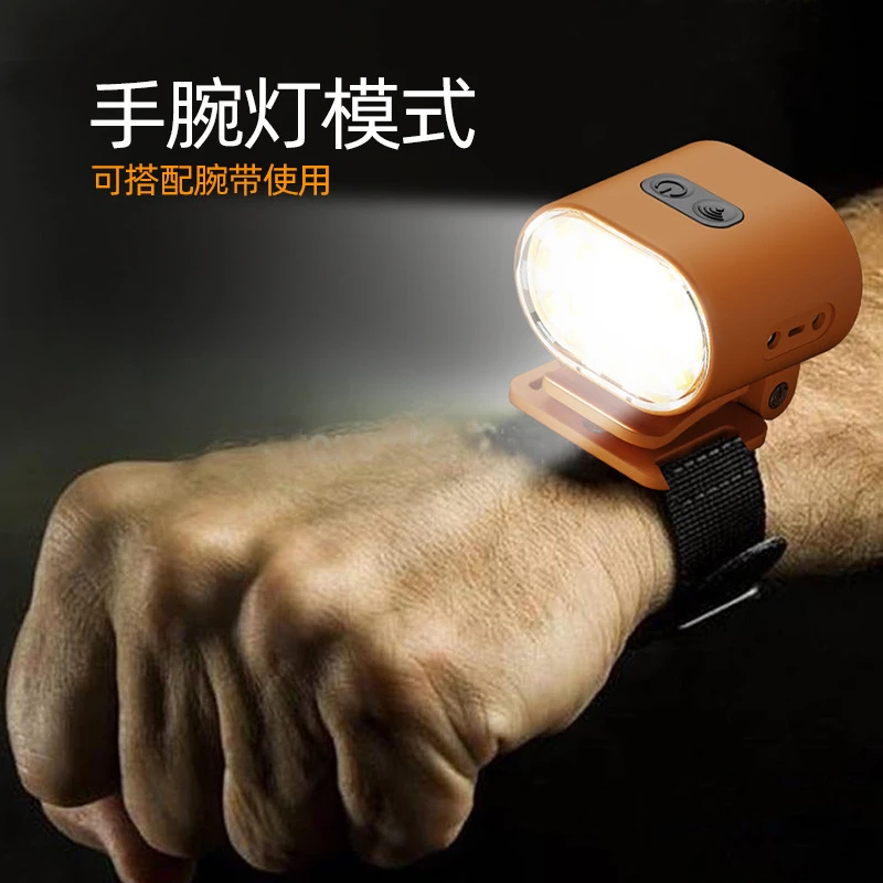 LED多功能迷你露营灯USB充电感应头灯智能感应帽夹手腕灯续航方便