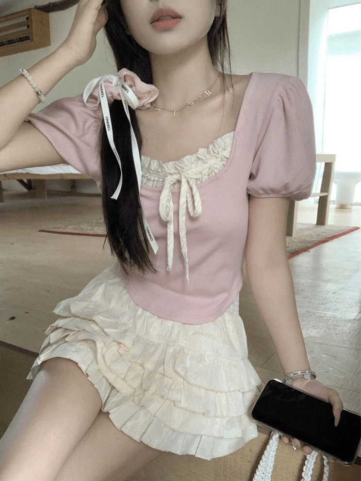 少库存美衣衣甜妹显瘦修身打底镂空法式法式设计感通勤【非主图】