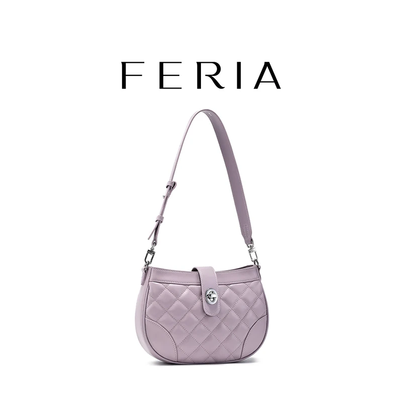 FERIA【华夫包】FE309B701时尚女士小众潮流轻奢经典菱格百搭包包LL