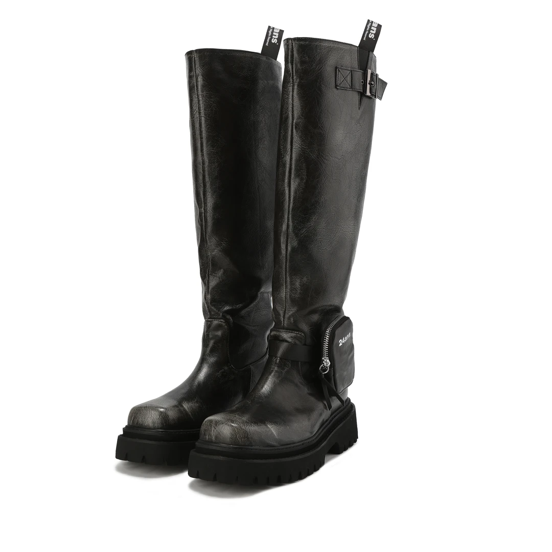 网红时尚小包靴百搭黑色