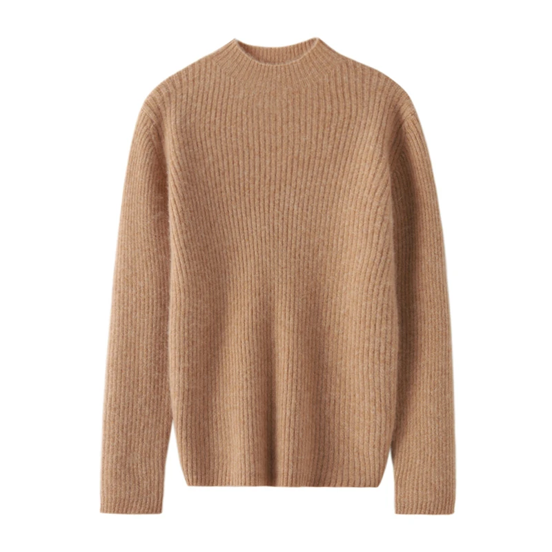 儿童装100%纯羊毛衫男童半高领抽条女童毛衣秋冬打底针织衫