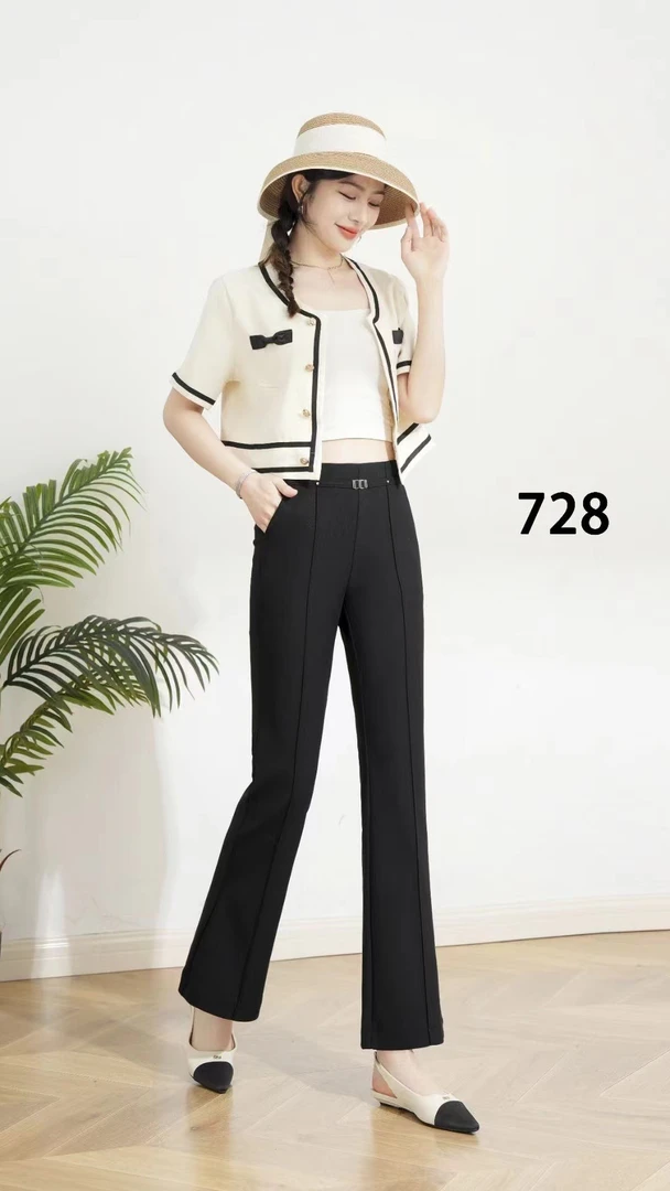 春夏季休闲女裤子显瘦微喇裤长100cm货号23017