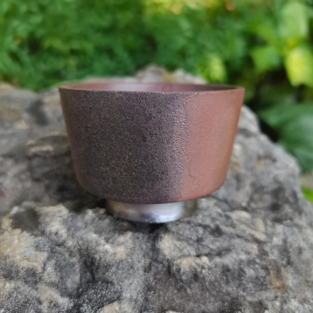 建水紫陶纯柴烧主人杯黑色茶杯紫砂瓷器单杯高端三色杯紫砂茶杯银