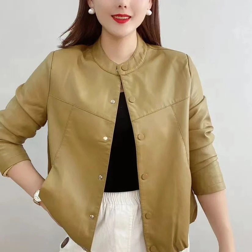 不裂皮短款皮衣女2025春秋新款设计感韩版简约pu皮外套小个子上衣