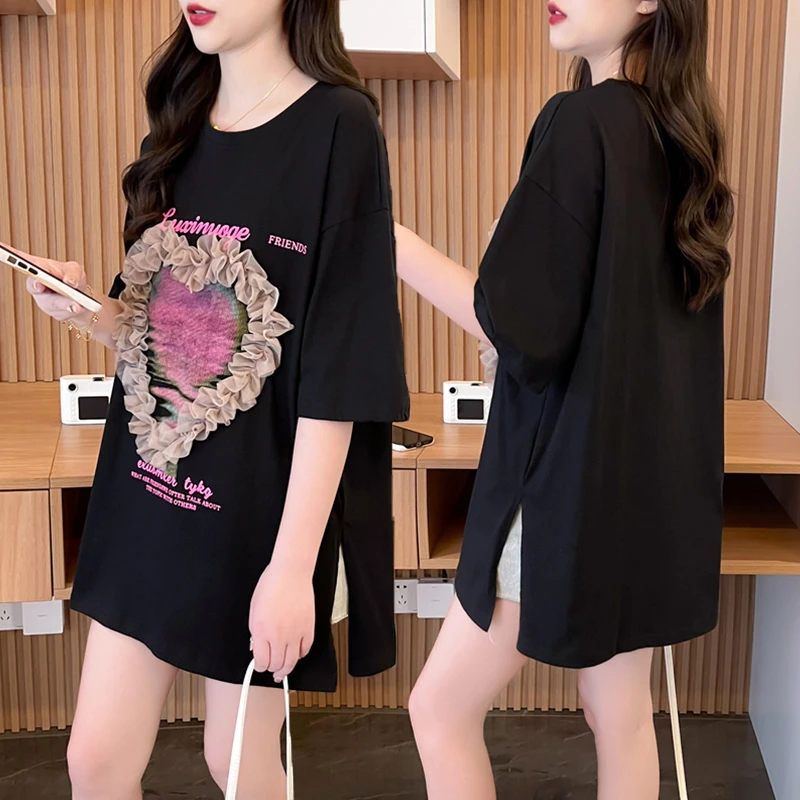 大码女装设计感纯棉短袖T恤女夏季新款韩版宽松百搭洋气减龄上衣
