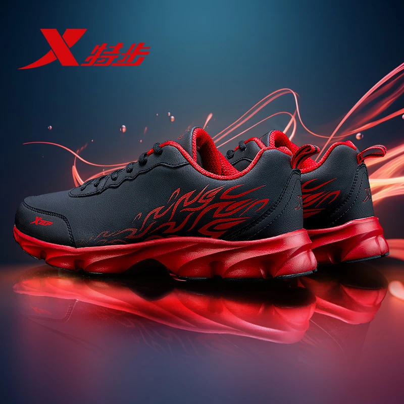 特步男鞋冬季新款官方旗舰运动鞋轻便软底休闲鞋子男士皮面跑步鞋