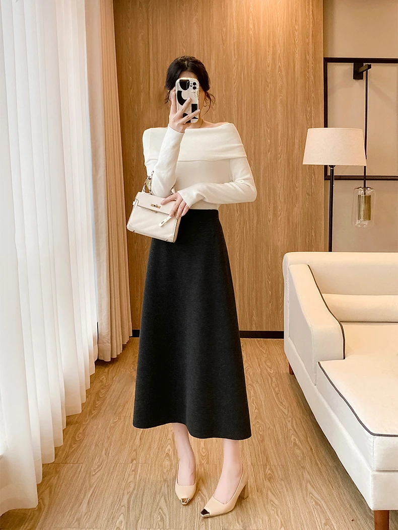 【秋冬新款】韩版A版显瘦气质时尚醋酸半身裙 24DAK0586