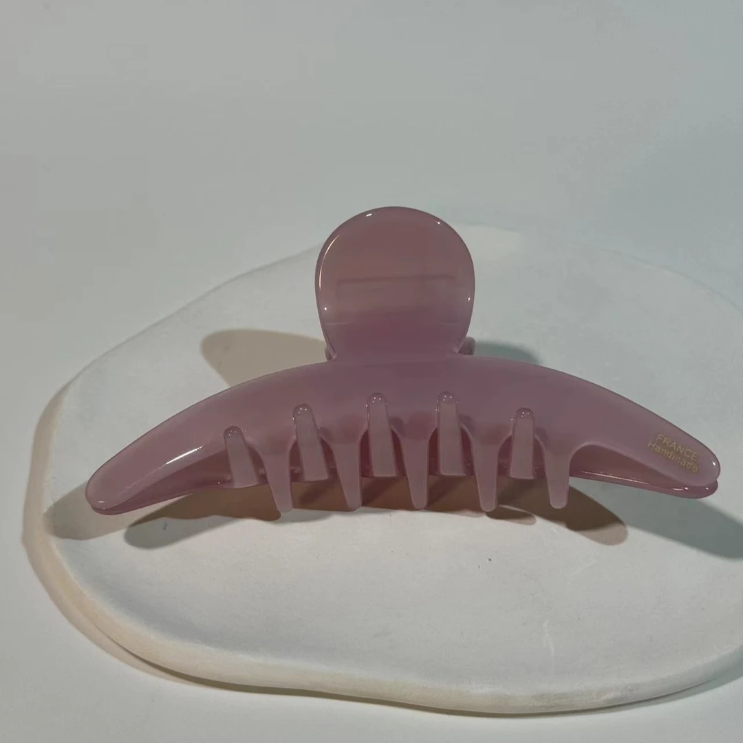 743-749  韩国醋酸百搭气质月牙发夹时尚发卡法式简约彩色紫色