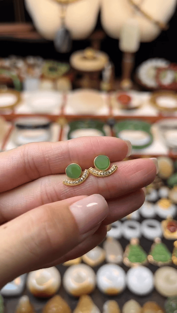 【闪购商品】和田玉耳饰银S925镶嵌福利